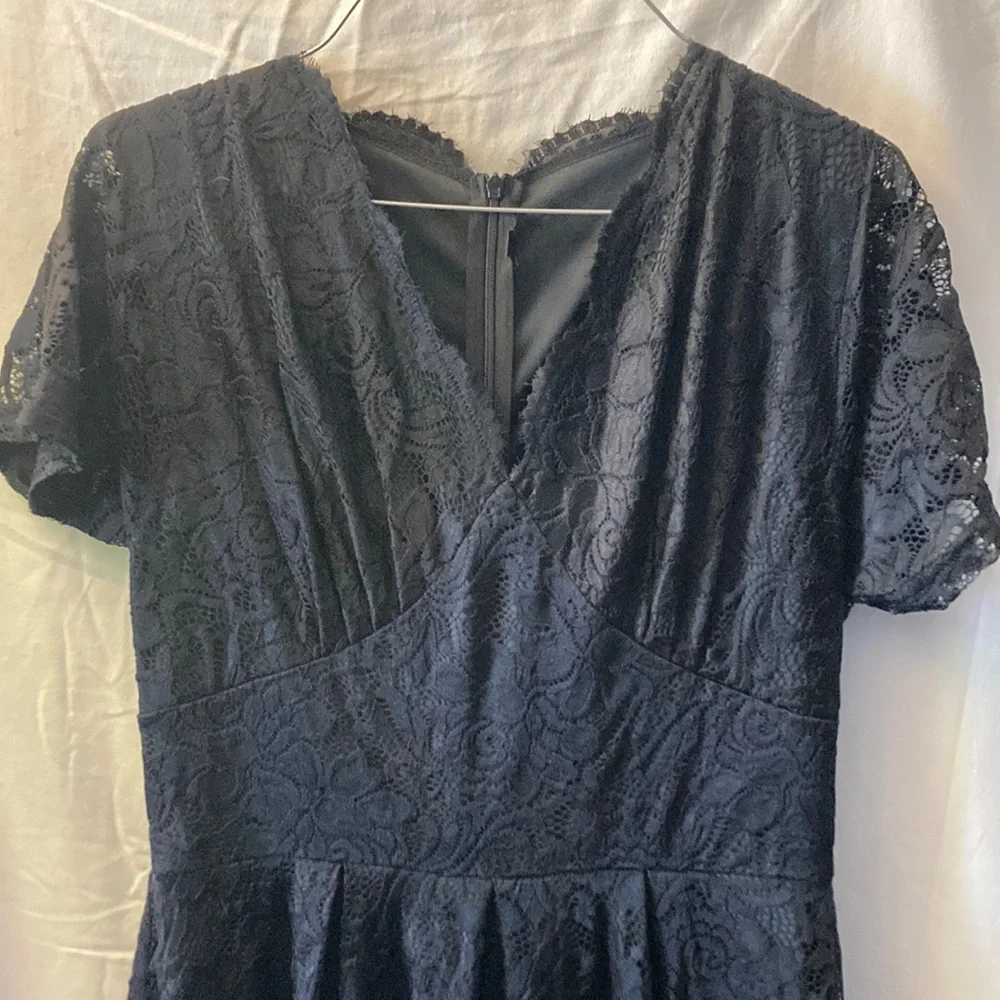Black lace overlay dress. - Picture 1 of 5